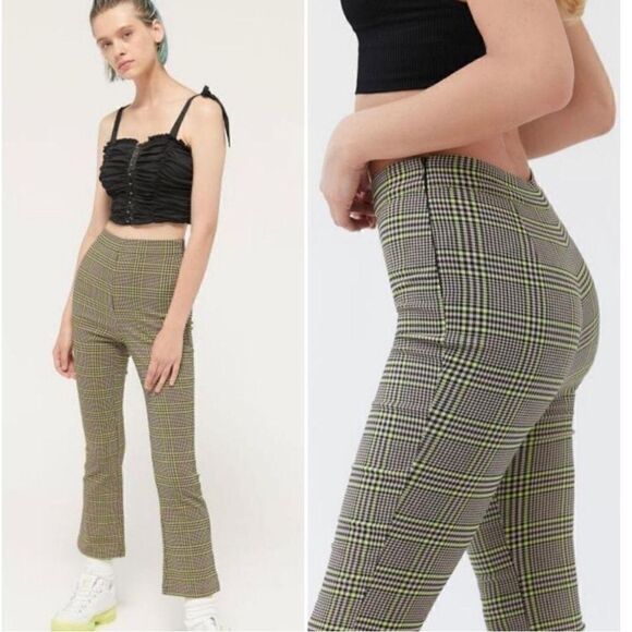 Urban Outfitters Plaid Kick Boot Pants Women’s 0 - Picture 1 of 4